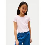 Tommy Hilfiger - ESSENTIAL RIB TOP SS - T-shirt - Light Pink - Katoen