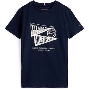 Tommy Hilfiger - Getextureerd T-Shirt - Dark Night Navy - 100% Regeneratief Katoen