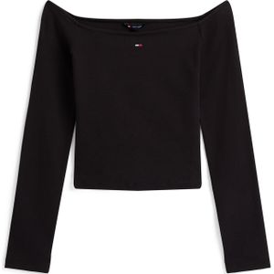 TOMMY JEANS Shirt - Lange Mouwen - Blauw - Katoen