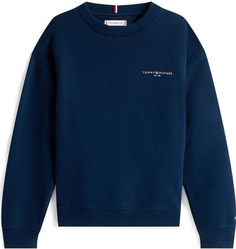 Tommy Hilfiger - MINI CORP C-NECK SWEATSHIRT - Dark Night Navy - Sweatshirt - Voor Kinderen tot 16 Jaar
