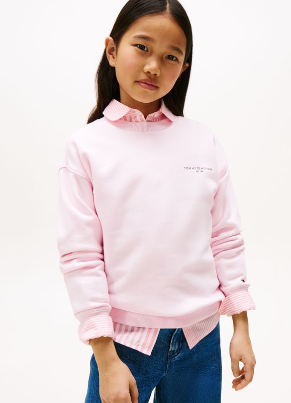 Sweater - Ronde Hals - Sweatstof - Logoprint - Geribbelde Kraag