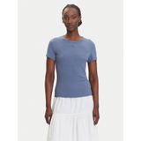 T-shirt - Effen - Jersey - Ronde Hals - Kwartmouw - Slanke Pasvorm