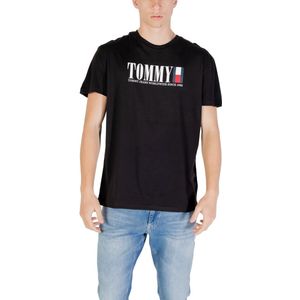 Tommy Jeans - Shirt - Navy - Ronde Hals - Kwartmouw