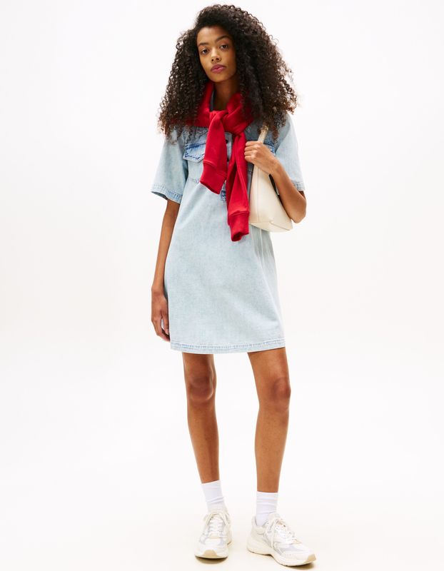 Tommy Jeans Blousejurk  lichtblauw