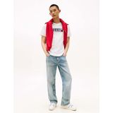 Tommy Jeans - Shirt - Navy - Ronde Hals - Kwartmouw