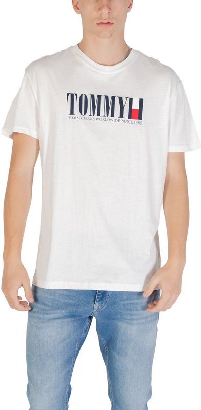 Tommy Jeans - Shirt - Navy - Ronde Hals - Kwartmouw