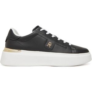 Tommy Hilfiger - Leren Sneakers - Zwart