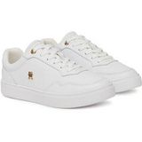 Tommy Hilfiger - ESSENTIAL ELEVATED COURT SNEAKER - Plateausneakers - Wit/goudkleur - Vrijetijdsschoen