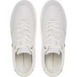 Tommy Hilfiger - ESSENTIAL ELEVATED COURT SNEAKER - Plateausneakers - Wit/goudkleur - Vrijetijdsschoen