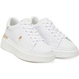 Sneakers - Court - Effen - Leer - Vetering met 6 Gaten