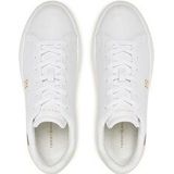 Sneakers - Court - Effen - Leer - Vetering met 6 Gaten