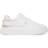 Sneakers - Court - Effen - Leer - Vetering met 6 Gaten