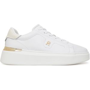 Sneakers - Court - Effen - Leer - Vetering met 6 Gaten