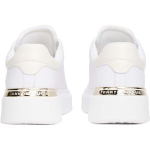 Sneakers - Court - Effen - Leer - Vetering met 6 Gaten