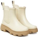 Chelsea Boots - Beige - Textiel - Blokhak - Rond