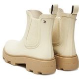 Chelsea Boots - Beige - Textiel - Blokhak - Rond
