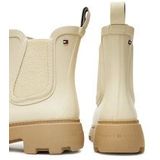 Chelsea Boots - Beige - Textiel - Blokhak - Rond