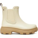 Chelsea Boots - Beige - Textiel - Blokhak - Rond