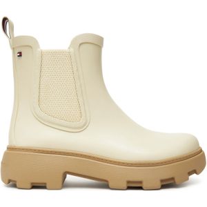 Chelsea Boots - Beige - Stretchinzet - Blokhak - Rond Neus