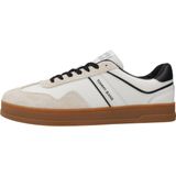 Tommy Jeans - Retro Sneakers - Ecru - Leer en Suède - Gewatteerde Binnenzool