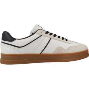 Tommy Jeans - Retro Sneakers - Ecru - Leer en Suède - Gewatteerde Binnenzool