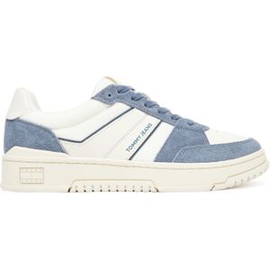 TOMMY JEANS - Gymschoenen - Wit/Blauw - Leer/Polyester/Rubber