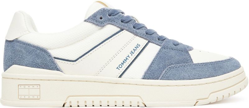 TOMMY JEANS - Gymschoenen - Wit/Blauw - Leer/Polyester/Rubber