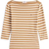 Tommy Hilfiger NEW CODY SLIM BOAT-NK Shirt - Hickory/Ecru Streep - Geborduurd Logo