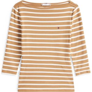 Tommy Hilfiger NEW CODY SLIM BOAT-NK Shirt - Hickory/Ecru Streep - Geborduurd Logo