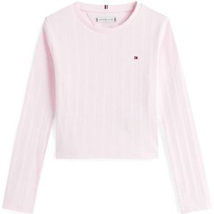 Tommy Hilfiger - POINTELLE TOP LS - Shirt met Lange Mouwen - Lichtroze - Voor Kinderen tot 16 Jaar