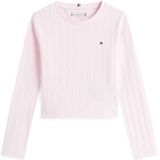Tommy Hilfiger - POINTELLE TOP LS - Shirt met Lange Mouwen - Lichtroze - Voor Kinderen tot 16 Jaar