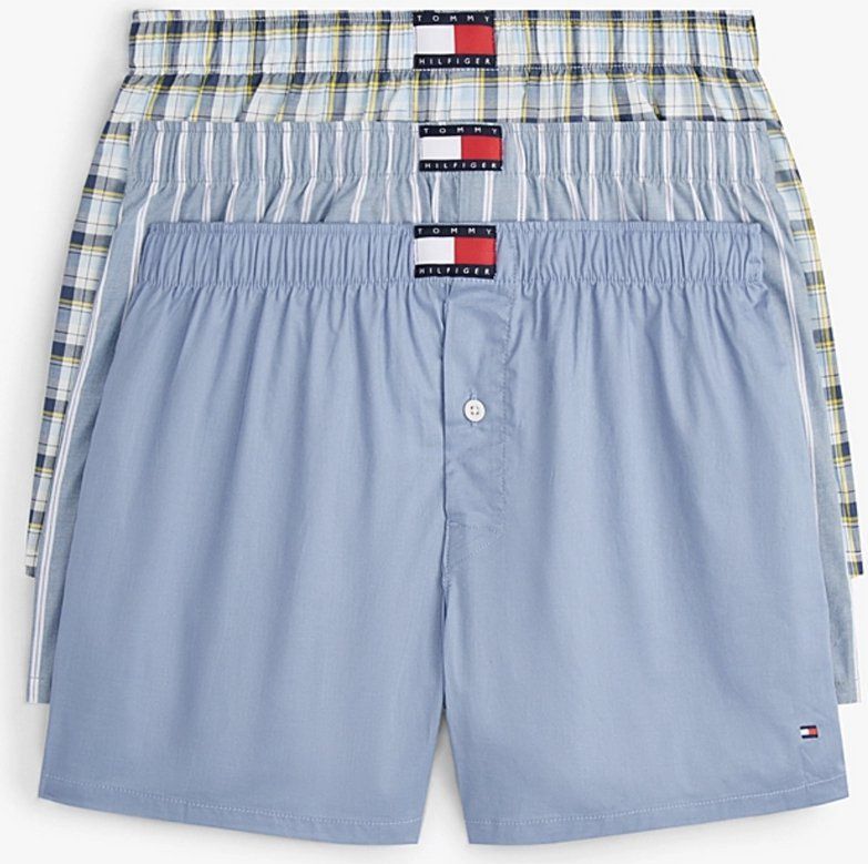 TOMMY HILFIGER - Boxershorts - Blauw - Set van 3 - Katoen