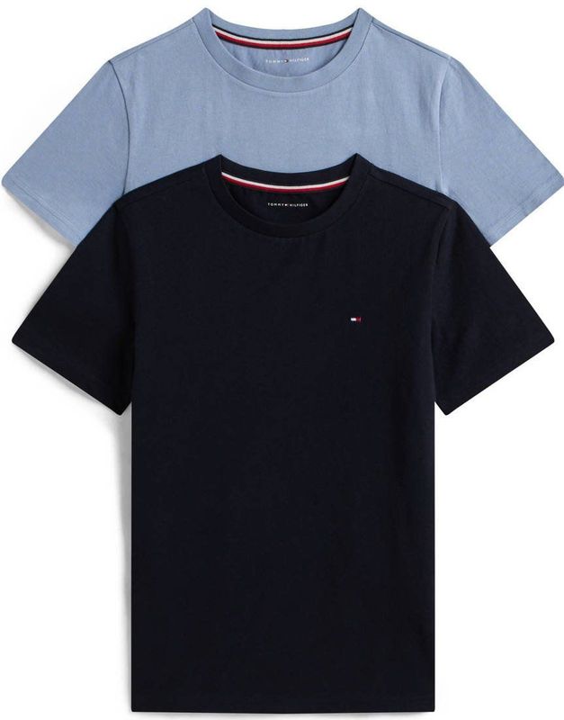 Tommy Hilfiger T-Shirt - 2-pack - Vlot Blue/Desert Sky - Tommy Hilfiger - 4-5 jaar (104-110) - T-Shirts