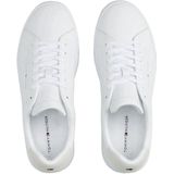 Tommy Hilfiger - TH Court LTH Detail ESS - Sneakers - Wit/Fris Blauw - Leer