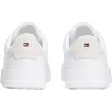 Tommy Hilfiger - TH Court LTH Detail ESS - Sneakers - Wit/Fris Blauw - Leer