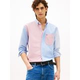 TOMMY HILFIGER - Overhemd - Blauw/Rosa/Wit - Katoen - Regular Fit