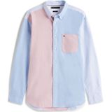 TOMMY HILFIGER - Overhemd - Blauw/Rosa/Wit - Katoen - Regular Fit