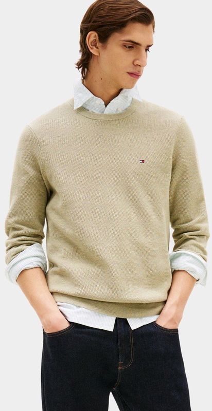 Tommy Hilfiger - Essential Structure Crew Neck - Truien - Groen
