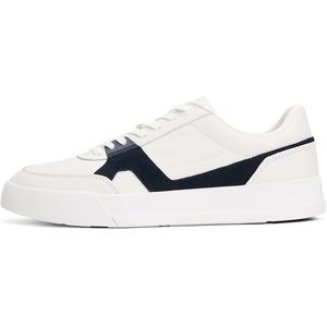 Tommy Hilfiger - TH COURT CRAFT LTH - Sneakers - Ecru-donkerblauw - Vetersluiting