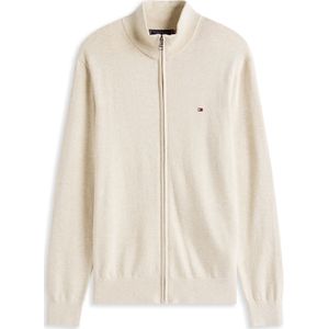 Tommy Hilfiger - Essential Cotton ZIP Thru - Vest - Beige - Katoenmix