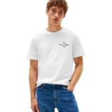Tommy Hilfiger - OUTLINE FLAG SCRIPT TEE - T-shirt - Wit - 100% Katoen