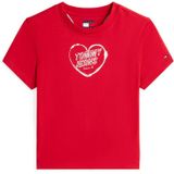 Tommy Jeans Shirt 'HEART'  rood / wit