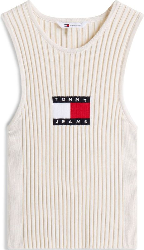 Tommy Jeans - Gebreide Top - Ecru - Donkerblauw - Knalrood - Wit