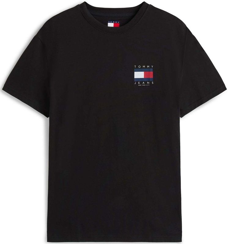 Tommy Jeans - T-shirt - Zwart - Katoen - Korte Mouwen - Ronde Hals