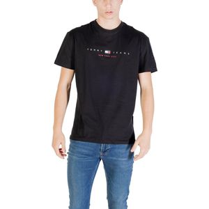 Tommy Jeans - TJM REG FLAG LINEAR SS TEE EXT - T-shirt - Zwart - Ronde Hals