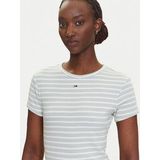 Tommy Jeans Shirt 'Essential'  lichtgroen / wit