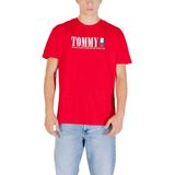 Tommy Jeans - T-shirt - Rood - Regular Fit - Korte Mouwen