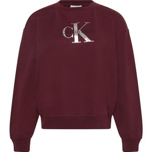 Calvin Klein - Sweatshirt - Kersrood - Losse Pasvorm - Lange Mouw