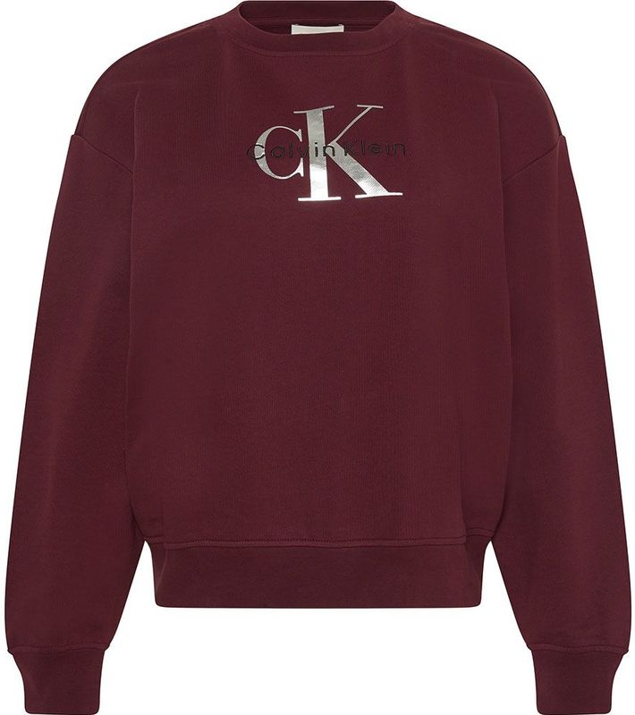 Calvin Klein Trui Relaxed Sweatshirt Met Monogram Lv047b234g Wcv Renaissance Red Dames Maat - XXS
