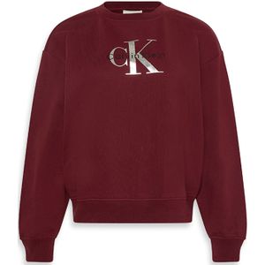 Calvin Klein - Sweatshirt - Kersrood - Losse Pasvorm - Lange Mouw